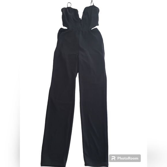 Charlotte Russe Fitted Jumpsuit Black Size Large - Picture 1 of 8